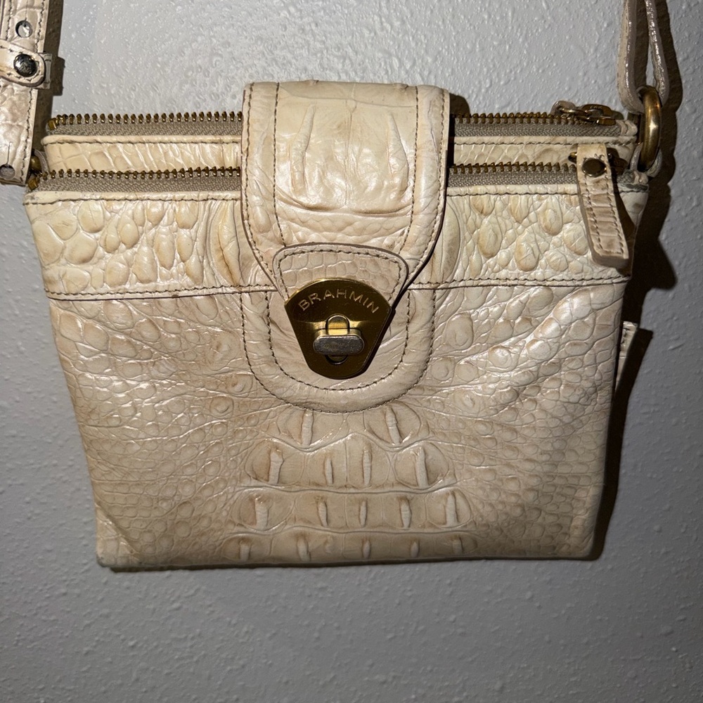 Brahmin Cream Crossbody Bag